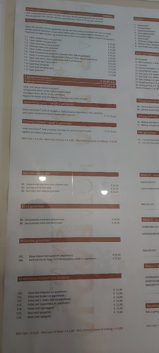 Menu Kota Radja Chinees-Indisch Restaurant-1